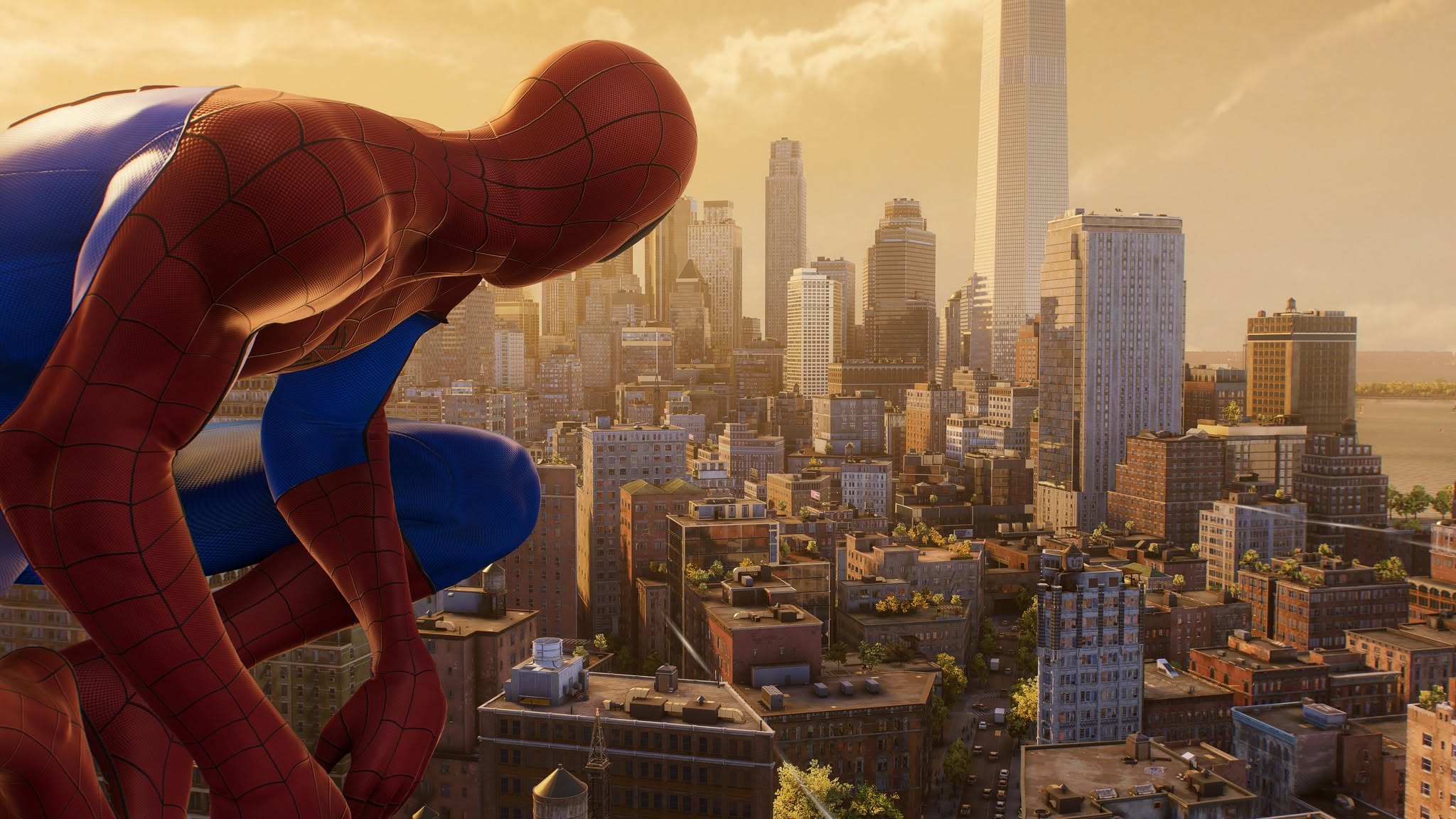 PS5 Spider-Man gameplay capture: overlooking the city