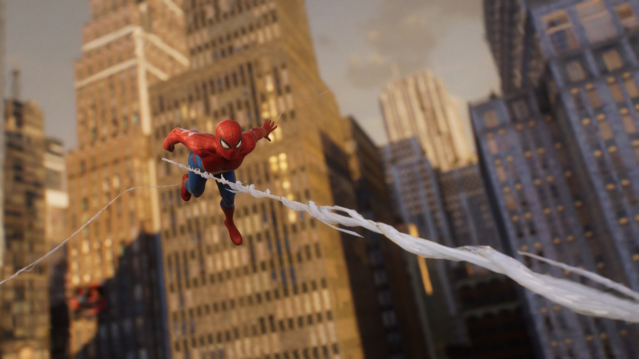 PS5 Spider-Man gameplay capture: web-swinging moment