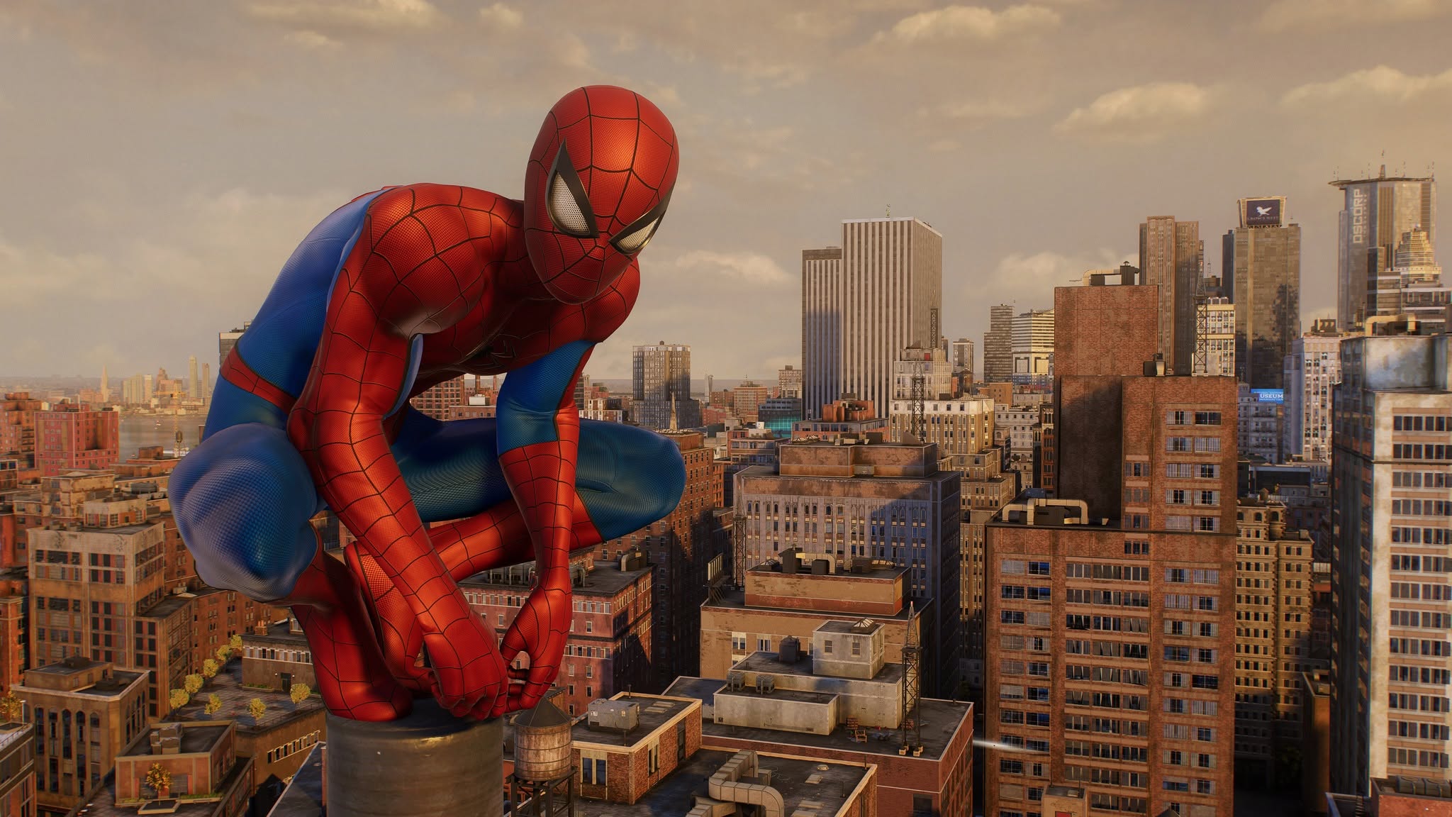 PS5 Spider-Man gameplay capture: rooftop portrait